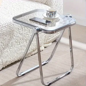 Fashionable Folding Side Table - Transparent Coffee Table for Living Room Sofa Corner & Balcony Acrylic Coffe Table