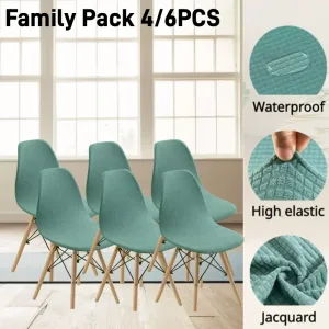 1/4/5/6Pcs Family Pack Shell Chair Cover Waterproof Seat Cover Thin in Summer Dining Room Antifouling Removable Stool Cover