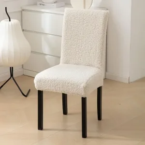 Universal Anti Slip Warm Dining Chair and Stool Cover Household Teddy Short Plush Solid Color Simple and Thick Chair Cover