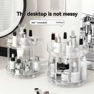 1Pc/Kitchen Rack Transparent Rotating Storage Rack Spice Storage Condiment Storage Multi-Layer Storage Turntable Storage Rack