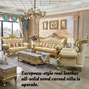 Luxury Modern Sofa Genuine Leather Nordic Corner Garden Sofa Armchair Puff Muebles Para El Hogar Living Room Furniture Set