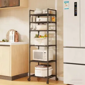1PC Home Multifunctional Multi-Layer Storage Rack, Kitchen Floor Standing Movable Storage Rack, Balcony Storage Rack