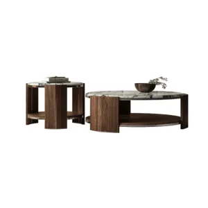 Bohemian Rattan Woven Accent Coffee Table Set