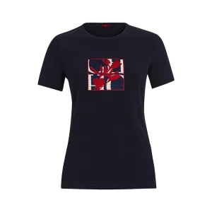 CHCH Women's T-shirt Summer New High Quality Round Neck Embroidered Texture Top