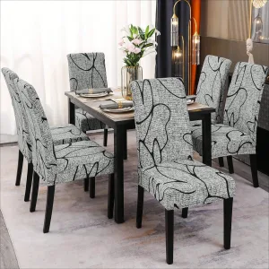 Elastic Printed Chair Cover, Modern Minimalist High Back Universal Cover For Four Seasons, Suitable For Home Dining Chair