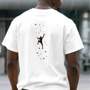 Men'S Casual Crew Neck T-Shirt with Rock Climbing Bouldering Print Regular Fit Summer Outdoor Tee Rock Climbing Men Clothing