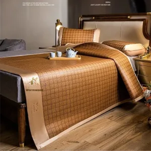 Cool Mat Bamboo Mat Summer Naked Sleeping Student Dormitory Mattress Foldable Ice Silk Mat Dual-Use Double-Sided Household
