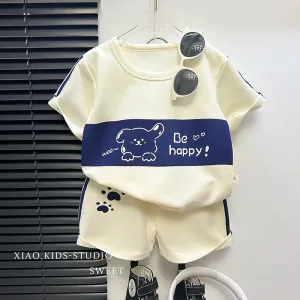 Children's Sets mother Kids Clothes Boys Girl T-shirt Shorts 2PCS Short sleeve Baby Children Clothing Toddler Suit Suit Striped