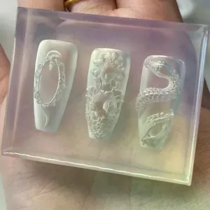 1 Pcs 3D Snake Girl Nail Silicone Carving Mold Snake DIY Nail Decoration Art Nail Beauty Charm Silicone Nail Mold Nails Products