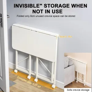 60x40 Movable Rectangular Table Space Saving Standing Study Table Wear Resist Simple Dining Table for Home Office Computer Desk