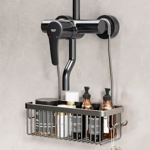 Convenient Toilet Shower Rack with No Drilling Installation Bathroom Storage Aluminum Basket for Shower Room and Bath Products