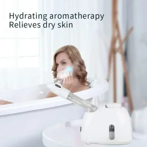 Deep Pore Facial Steamer with Ozone Warm Mist, Purifying Brightening Skin Care, Home Whitening & Pore Minimizing Device