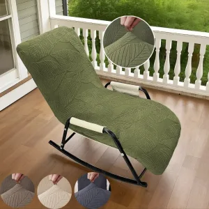 Leaves Jacquard Rocking Chair Cover Nordic Relax Recliner Chair Slipcover Balcony Nap Lazy Sofa Chair Cover for Living Room