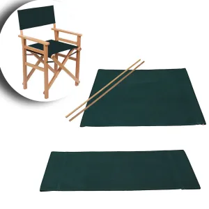 2pcs Dark Green Canvas Backrest Seat Cloth For Cross Folding Director Chair/Leisure Stool/Seat Outdoor Camping Fishing Canvas