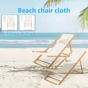 Sling Chair Replacement Fabric Foldable Beach Chair Replacement Canvas with Pillow Durable Wear-resistant Lounge Chairs Cloth