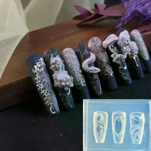 3D Snake Girl Nail Silicone Carving Mold Snake DIY Nail Decoration Art Nail Beauty Charm Silicone Nail Mold Nails Products
