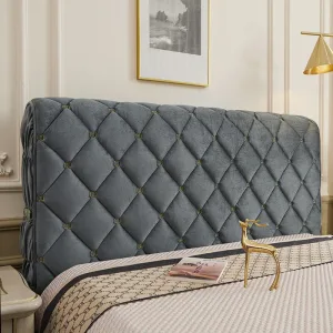 Luxury Embroidered Velvet Quilted Headboard Cover Nodric Solid Color Soft Fluffy Short Plush All-inclusive Bed Head Cover