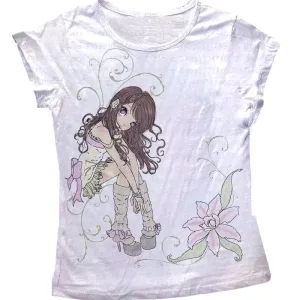 Harajuku Anime Retro Print Tank Tops Vintage Gothic Anime Graphic Women's Clothing Y2k Emo Printing Baby Tank&T-shirt Summer 90s