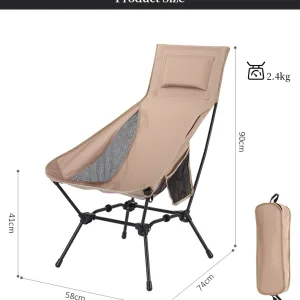 A Elevated Four-Corner Structure Space Chair, Head Support, Suitable for Camping, Hiking, Fishing, Mountaineering, Garden and Other Activities
