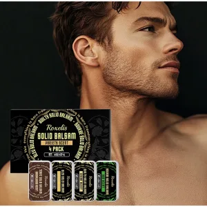 10g X 4 Solid Perfume Set For Men Portable Solid Deodorant Lasting Cologne Fragrance Fresh Charm Balm Fruity Notes Perfume Balm