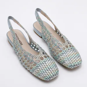 Trendin Mode Women Braided Pointed Toe Slingback Fashion Flat Bottom Elastic Backstrap Sandals