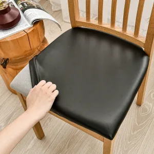 1 Piece Waterproof PU Fabric Stretch Chair Cover Seat Cushion Cover Chair Covers Big Elastic Seat Case For Dining Home Party