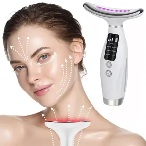 Facial Neck Massager 7 Color Vibrating EMS Micro-current Neck Face Beauty Device for Enhanced Face Neck and Shoulder Care