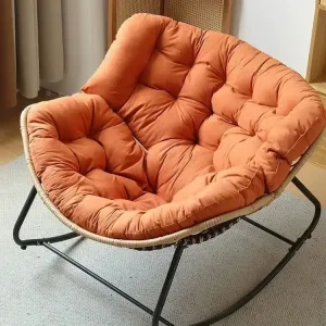 Lazy Recliner Sofa Upholstered Rocking Chair Balcony Leisure Sofa Chair Living Room Bedroom Balcony Relax Lounge Rocking Chair