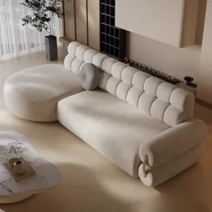 Fabric L Shape Luxury Sofas European Beige Cloud Italian Curved Modern Couch Designer Minimalist Canape Salon Home Furniture