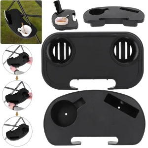 Clip On Chair Table with Mobile Phone Slot Chair Side Table Universal Chair Utility Tray Multifunction for Lawn Patio Pool