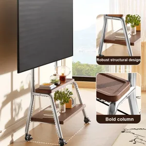 BEISHI NEW Mobile TV Stand for Most 32-75 Inches TVs Portable Floor TV Stand with Locking Wheels ocking Wheels up to 110 Lbs