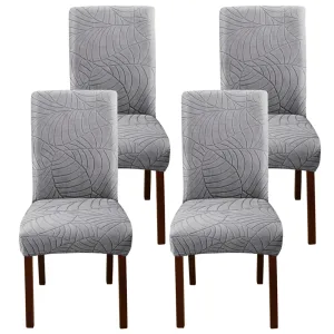 1PC Leaf Jacquard Chair Covers Removable Stretch universal Chairs Cover Solid Color Seat Covers for Dining Room Hotel Banquet