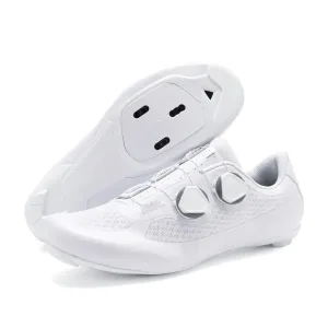 Speed Cycling Sneaker Men's Road Cycling Shoes Cleat Shoes Spd Shoes Cycling Flat Pedal Shoes Man Bike Outdoor Footwear White