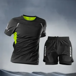 Casual Suits for men Men's Summer Shorts Set Gym Outfit Student Short Sleeve Tee 2 Piece Set Tracksuits Men Casual Men Clothing