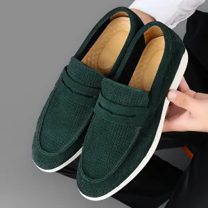 Vintage Man Leather Casual Shoes Handmade Men Loafers Comfortable Non Slip Driving Shoe Platform Moccasins Leisure Slip on Flats