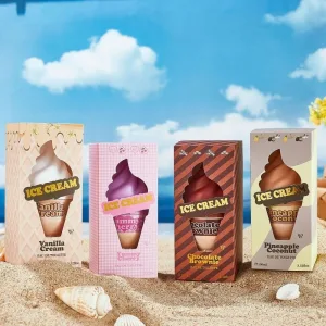 Ice Cream Shape Women's Perfume Long Lasting Chocolate Brownie Ice Cream-Shaped Fragrance Pineapple Coconut Vanilla Cherry