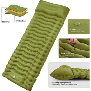 Inflatable Camping Mats Air Mattress With Pillow Outdoor Tourist Sleeping Pad Self-Inflating Mattress For Hiking Climbing