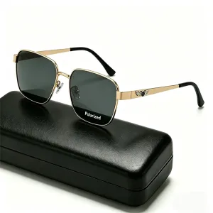 Fashion Square Polarized Sunglasses for Men Women Classic Vintage Metal Frame Driving Outdoor Fishing Sun Glasses Eyewear 2026